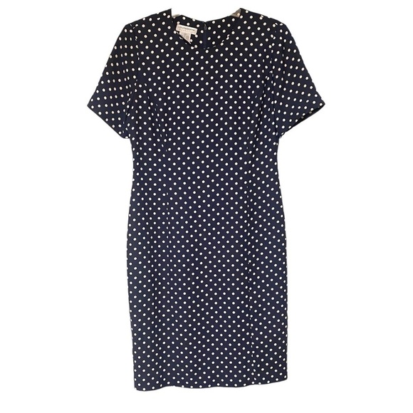 Liz Claiborne Dresses & Skirts - Vintage Polka Dot Liz Claiborne Fitted Career Dress Sz 12